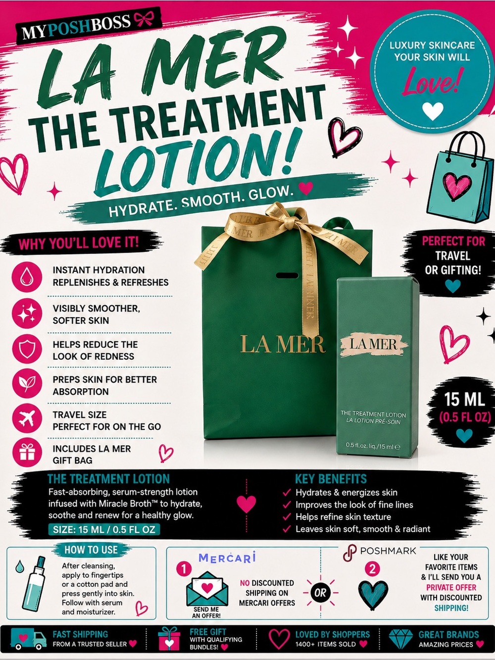 La Mer Treatment Lotion 15ML - La Mer Gift Bag